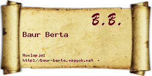 Baur Berta névjegykártya